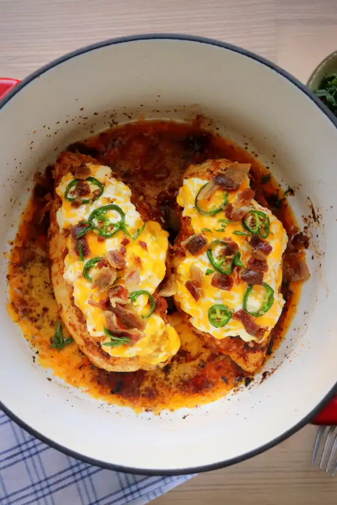 easy dutch oven jalapeno chicken popper creamy cheesy entree