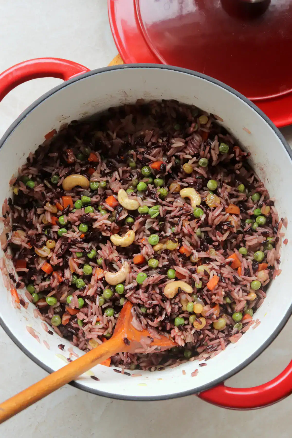 Simple & Nutty Dutch Oven Cashew Rice Pilaf