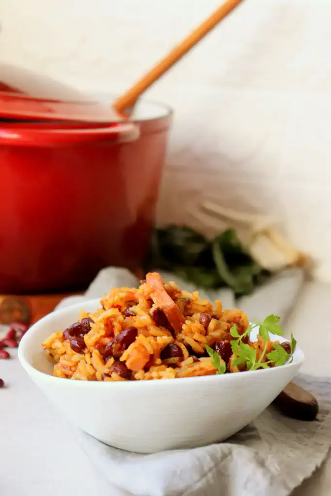 Dutch Oven Red Beans and Rice with Smoky Sausage