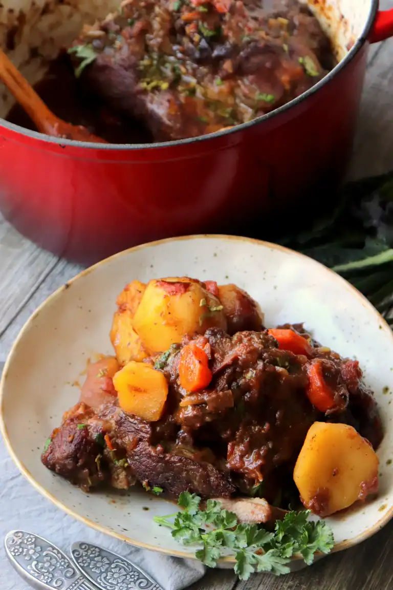 One Pot Dutch Oven Yankee Pot Roast with Veggies and Gravy